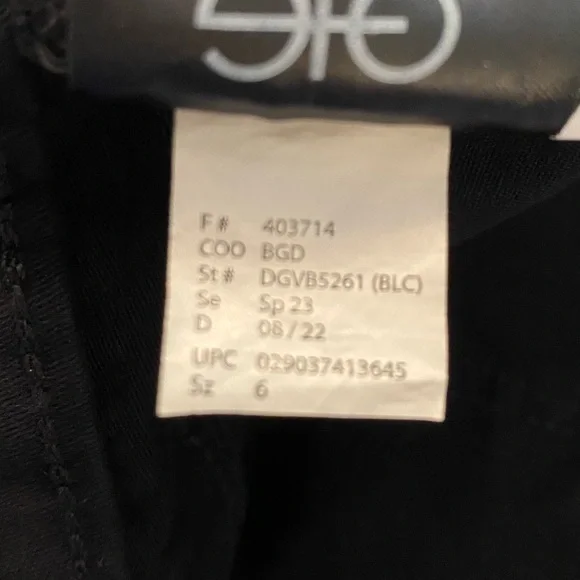 Gloria Vanderbilt Amanda Pull-on Skimmer Black Capri Jean Size 6 NWT - Picture 8 of 16